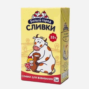 Продукт сливоч Белый город Сливки д/взбивания ультр 33% 1000г