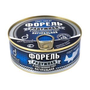 Форель Экофуд радужная в собственном соку ж/б 240г