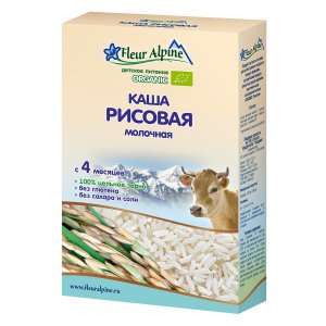 Каша Флер Альпин Органик Рисовая молоч c 4мес к/к 200г