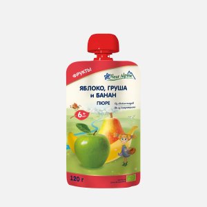 Пюре Флер Альпин Органик Яблоко груша/банан c 6мес дой/пак 120г