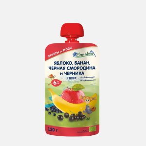 Пюре Флер Альпин Органик Яблоко банан/смородина c 6мес дой/пак 120г