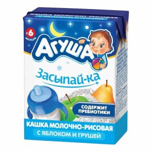 Каша Агуша Засыпай-ка молочно- рисов ябл/груша с 6мес 200мл