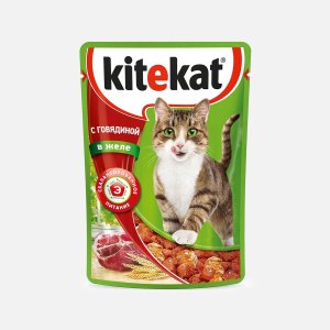 Корм Китекет Говядина в желе пауч 85г