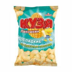 Кукурузные палочки Кузя Лакомкин сладкие с сахарной пудрой пл/пак 140г