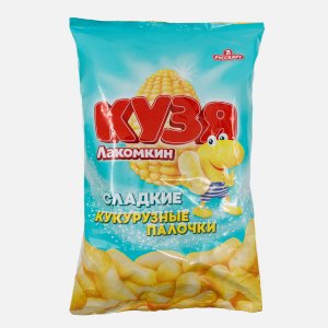 Кукурузные палочки Кузя Лакомкин сладкие с сахарной пудрой пл/пак 140г