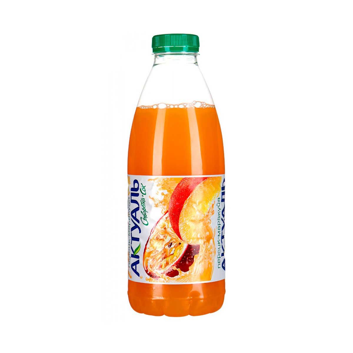 Напиток Актуаль сывороточный с соком персик/маракуйя пл/бут 930г