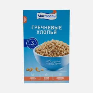 Хлопья Мистраль гречневые к/к 400г