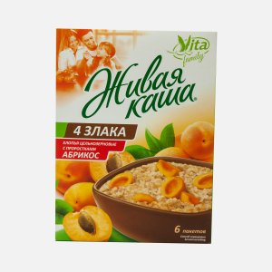 Каша Вита Живая каша 4 злака Абрикос с витаминами к/к 6*35г