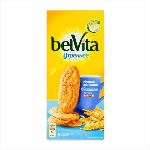 Печенье БельВита Утреннее витамин со злаковыми хлопьями к/к 225г