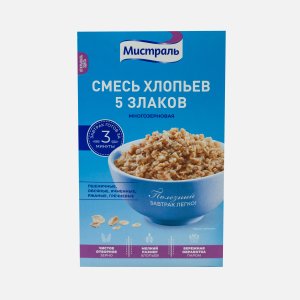 Хлопья Мистраль Смесь многозерновая 5 злаков к/к 400г