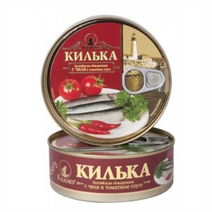 Килька Кеано балтийская обжаренная с чили в томатном соусе неразделанная ж/б/ключ 240г