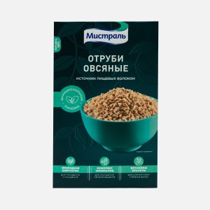 Отруби Мистраль овсяные детокс-очищение к/к 400г