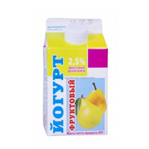 Йогурт Ирмень фруктовый груша 2.5% т/п 450г