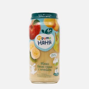 Пюре ФрутоНяня из яблок/банан/груш с печеньем с 6мес ст/б 250г