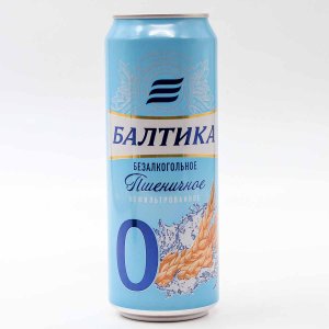 Напиток пивной Балтика №0 Пшеничное б/алк 0.5% ж/б 0,45л