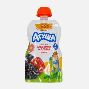 Пюре Агуша фруктово-ягодное Яблоко/ ежевика/малина с 6мес дой/пак 90г