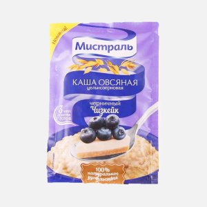 Каша Мистраль овсяная Черничный чизкейк цельнозерновая пл/уп 40г