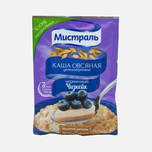 Каша Мистраль овсяная Черничный чизкейк цельнозерновая пл/уп 40г