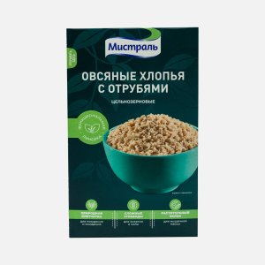 Хлопья Мистраль овсяные с отрубями Фитнес Эксперт к/к 400г