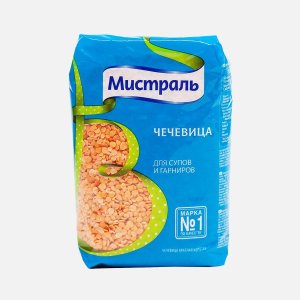 Чечевица Мистраль красная для супов и гарниров пл/пак 450г