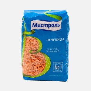 Чечевица Мистраль красная колотая пл/пак 450г
