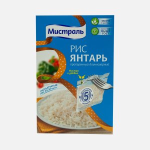 Рис Мистраль Янтарь длиннозерный пропаренный в пакетиках к/к 400г