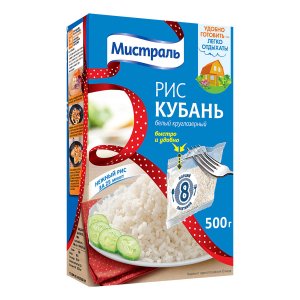 Рис Мистраль Кубань круглозерный в пакетиках к/к 400г