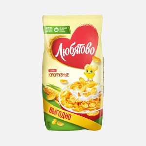 Хлопья Любятово Кукурузные пл/уп 300г