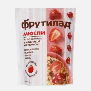 Мюсли Фруктовая Энергия с пророщенной пшеницей и ягодами к/к 310г