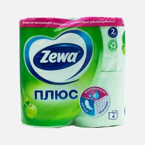 Бумага туалетная Зева плюс Яблоко зеленая 2сл 4рул
