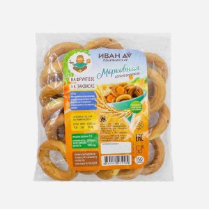 Сушка Иван Да Морковная цельнозерн на закваске на фруктозе пл/пак 150г