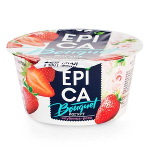 Йогурт Эпика с клубникой и экстрактом розы 4.8% пл/ст 130г