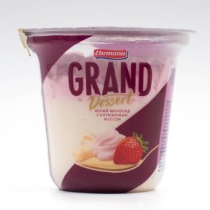 Пудинг молочный Гранд Десерт Белый шоколад с клубнич муссом 200г