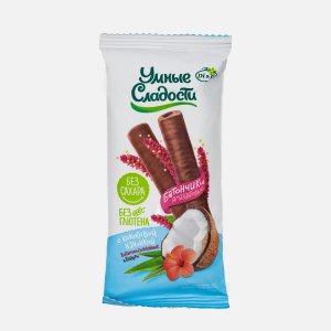 Батончики Умные сладости амарантов Кокос в глазури б/глютена 20г