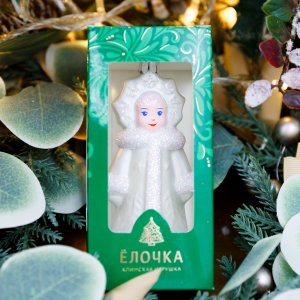 Украшение елочное Снегурка 12,5см стекло С541
