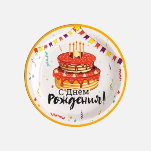 Тарелка Торт 17см бум 6шт 