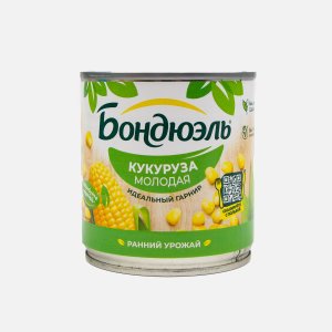 Кукуруза Бондюэль молодая сладкая ж/б/ключ 212мл/140г