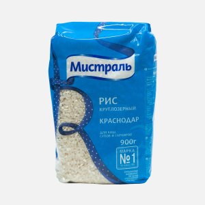 Рис Краснодар Мистраль круглозерный пл/пак 900г