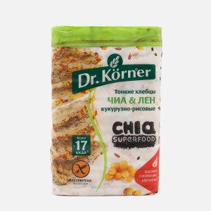 Хлебцы Др Корнер Кукурузно-рисовые с чиа и льном 100г