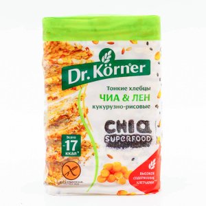 Хлебцы Др Корнер Кукурузно-рисовые с чиа и льном 100г