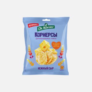 Чипсы Др Корнер Корнерсы кукурузно- рисовые с сыром цельнозерновые 50г