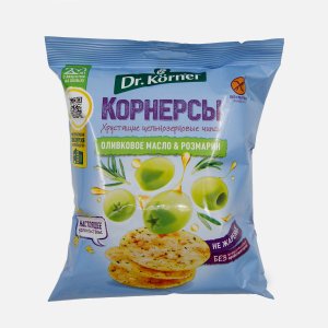 Чипсы Др Корнер Корнерсы кукурузно- рисовые с олив маслом/розмарин 50г