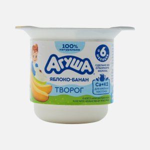 Творог Агуша фруктовый Яблоко/Банан 3.9% 100г