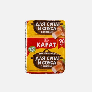 Сыр Карат плавленый с грибами для супа 45% фольга 90г