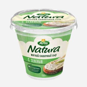 Сыр Натура сливочный с зеленью мягкий 55% пл/ст 150г