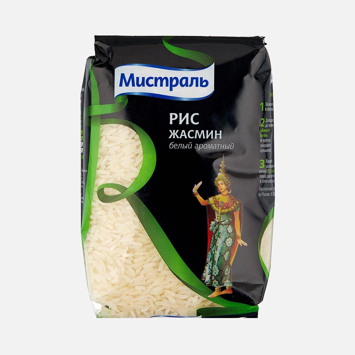 Рис Мистраль Жасмин ароматный белый пл/пак 500г Рис Мистраль Жасмин ароматный белый пл/пак 500г