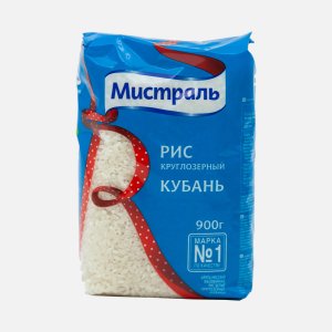 Рис Мистраль круглозерный белый Кубань пл/у 900гр