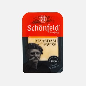 Сыр Шонфилд Свисс Маасдам нарезка 48% 125г