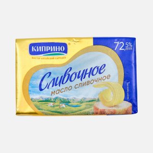Масло Киприно Сливочное 72.5% из отборных сливок 180г