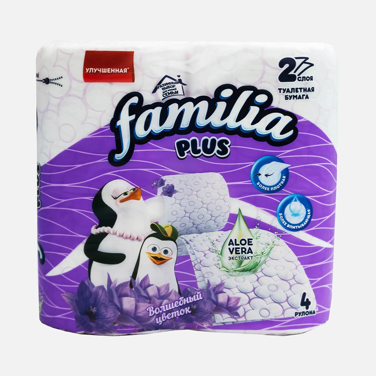 Бумага туалетная Фамилия плюс Волшеб цветок бел 2сл 4рул Бумага туалетная Фамилия плюс Волшеб цветок бел 2сл 4рул